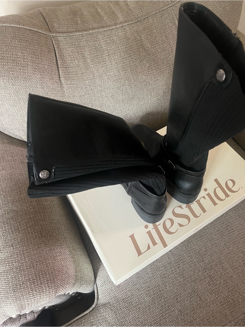 LifeStride Black Over-the-Knee Stretch Boots